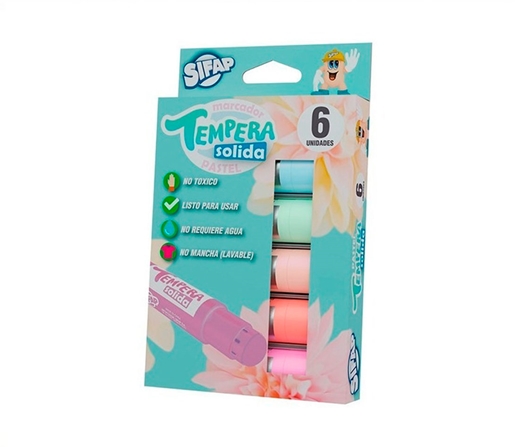 TEMPERA SOLIDA SIFAP PASTEL CJ X6